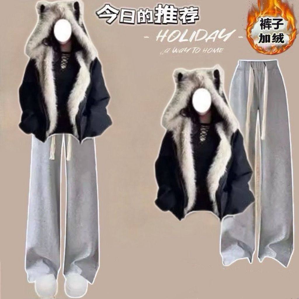 12到13一15岁大童女装秋冬套装初中学生羽绒棉服外套休闲裤两件套