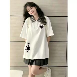 一整套ootd穿搭Polo短袖百褶短裙2026超火连衣裙两件套装少女夏季