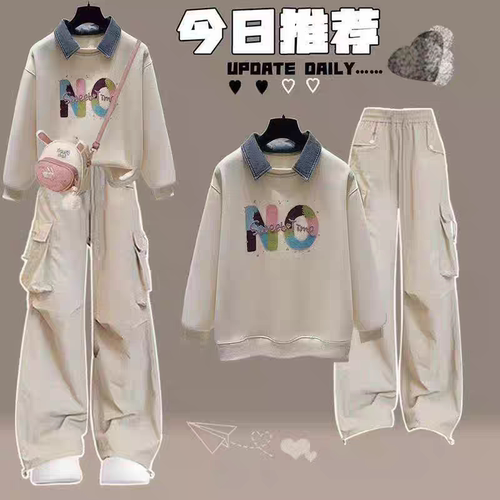 少女秋装2025新款青少年女装大童初中高中学生学院风卫衣穿搭套装