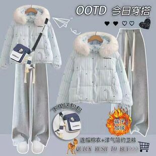 初中学生羽绒棉服少女冬装2025新款高中学生棉衣宽松甜美衣服外套