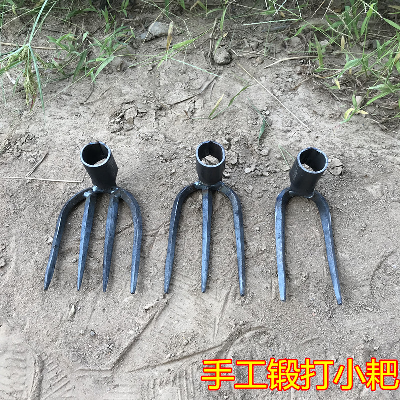 花锄户外齿耙农用园林园艺工具钓鱼除草锄草种菜短木柄农具小锄头