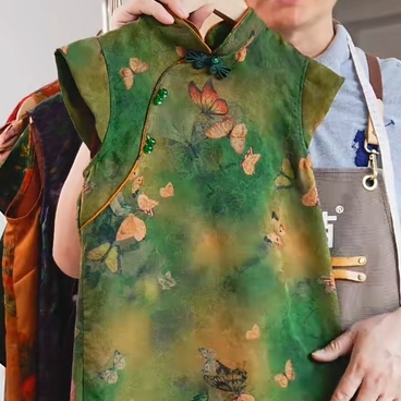 2024夏季女童连衣裙新中式香云纱花萝裙子100%桑蚕丝连衣裙