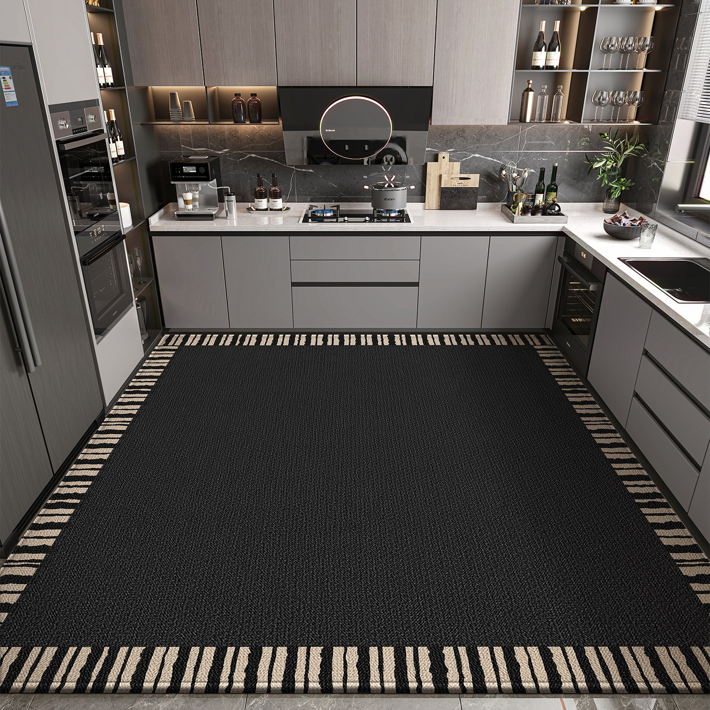 厨房地垫整铺轻奢风防滑防油可擦免洗加厚耐脏防水满铺定制免清洗,居家布艺,厨房地垫,淘宝优惠券,粉丝福利购,淘宝优惠卷