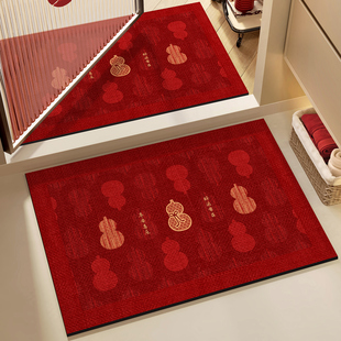 新款 卫生间地垫吸水防滑垫洗手间门口硅藻泥脚垫新年红色浴室垫子