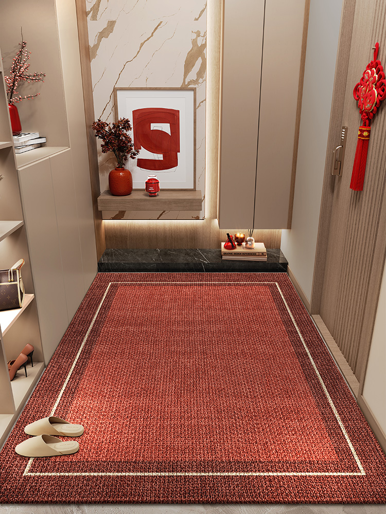 入户门地垫红色地毯门垫家用门口进门防滑高级玄关喜庆可裁剪脚垫