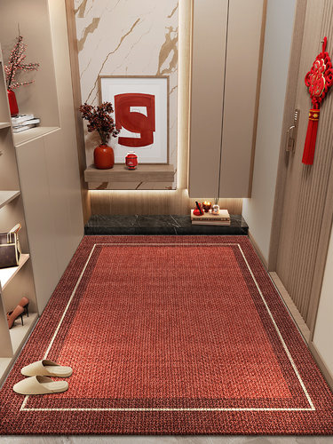 入户门地垫红色地毯门垫家用门口进门防滑高级玄关喜庆可裁剪脚垫