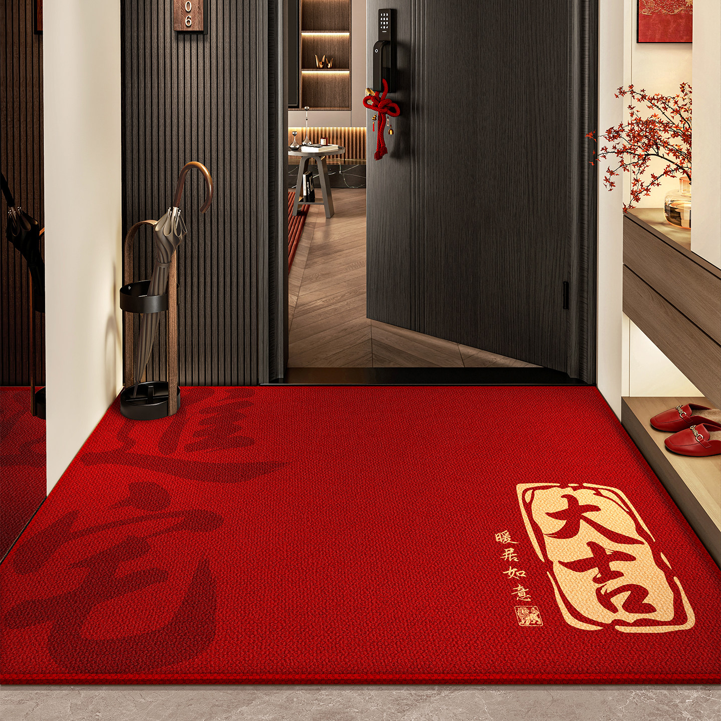 入户门地垫红色地毯家用门口进门门垫防滑高级入户喜庆可裁剪脚垫,居家布艺,入户地垫,淘宝优惠券,粉丝福利购,淘宝优惠卷