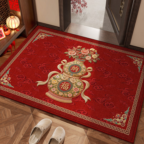 入户门地垫高级红色门外地毯乔迁门垫新款大门口进门耐脏入1010k