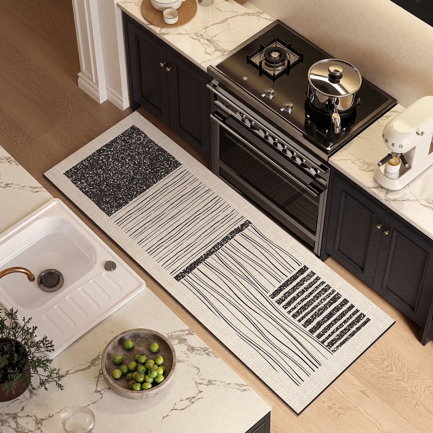 厨房地垫新款防滑免洗可擦防水专用脚垫耐脏家用硅藻泥吸水垫地毯