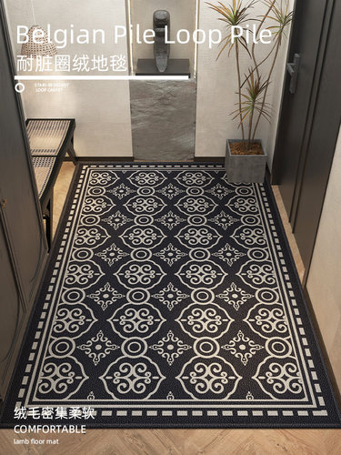 入户门地垫进门垫复古风地毯高级法式门口防滑垫别墅房间卧室书房