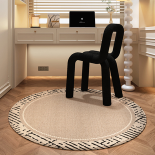现代法式圆形地毯客厅沙发卧室床边阳台地垫防滑摇椅电脑椅转椅毯