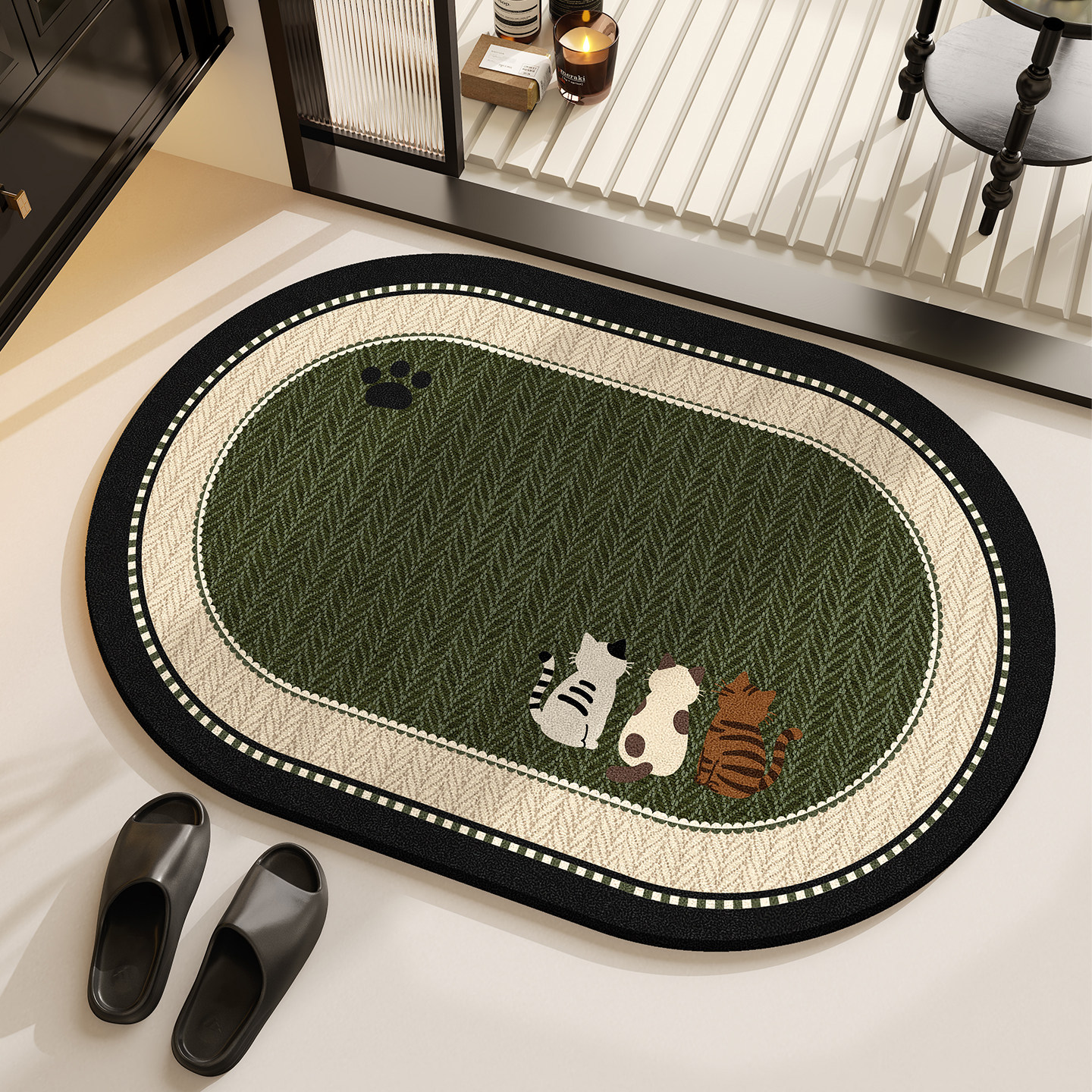 浴室吸水地垫卫生间卡通加厚脚垫厕所门口防滑地毯硅藻泥卫浴垫子