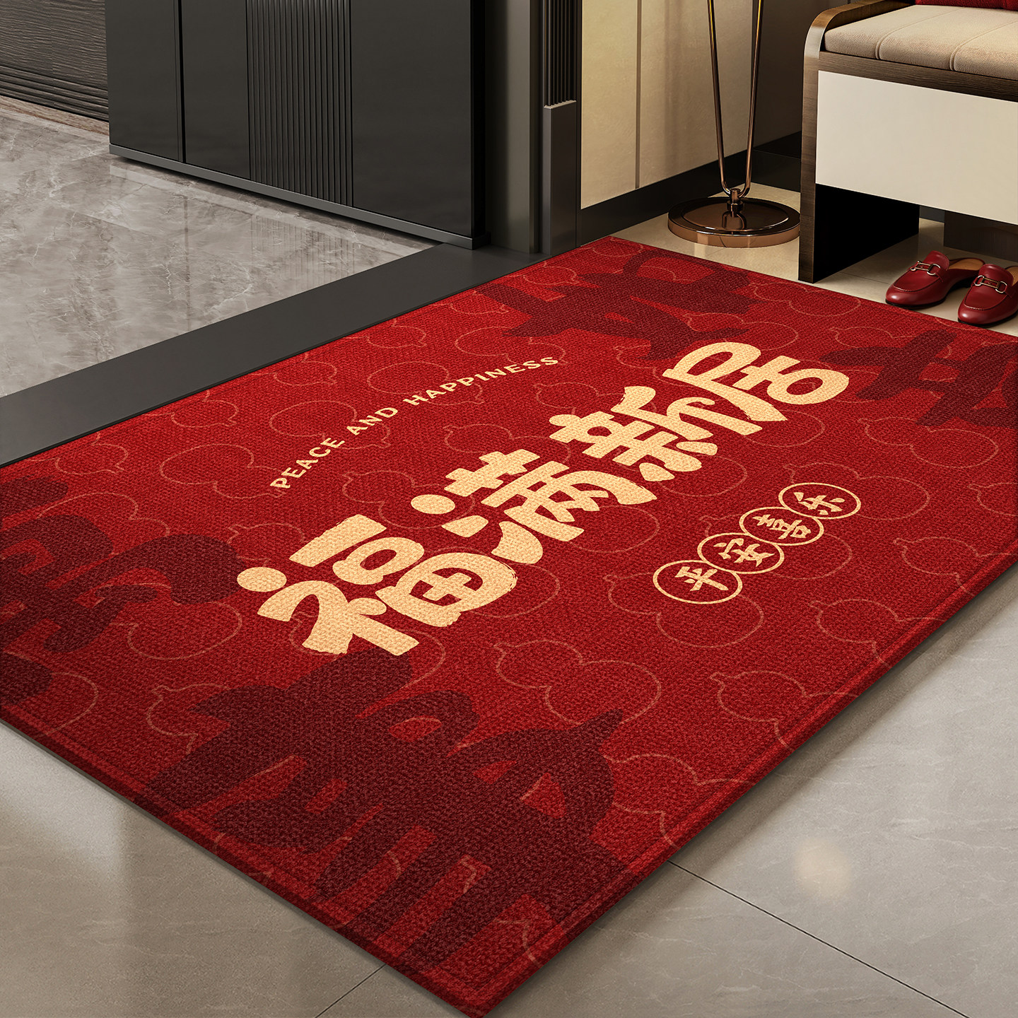 新款入户门地垫喜庆家用门垫乔迁红色地毯免洗专用垫门口防滑垫子,居家布艺,入户地垫,淘宝优惠券,粉丝福利购,淘宝优惠卷