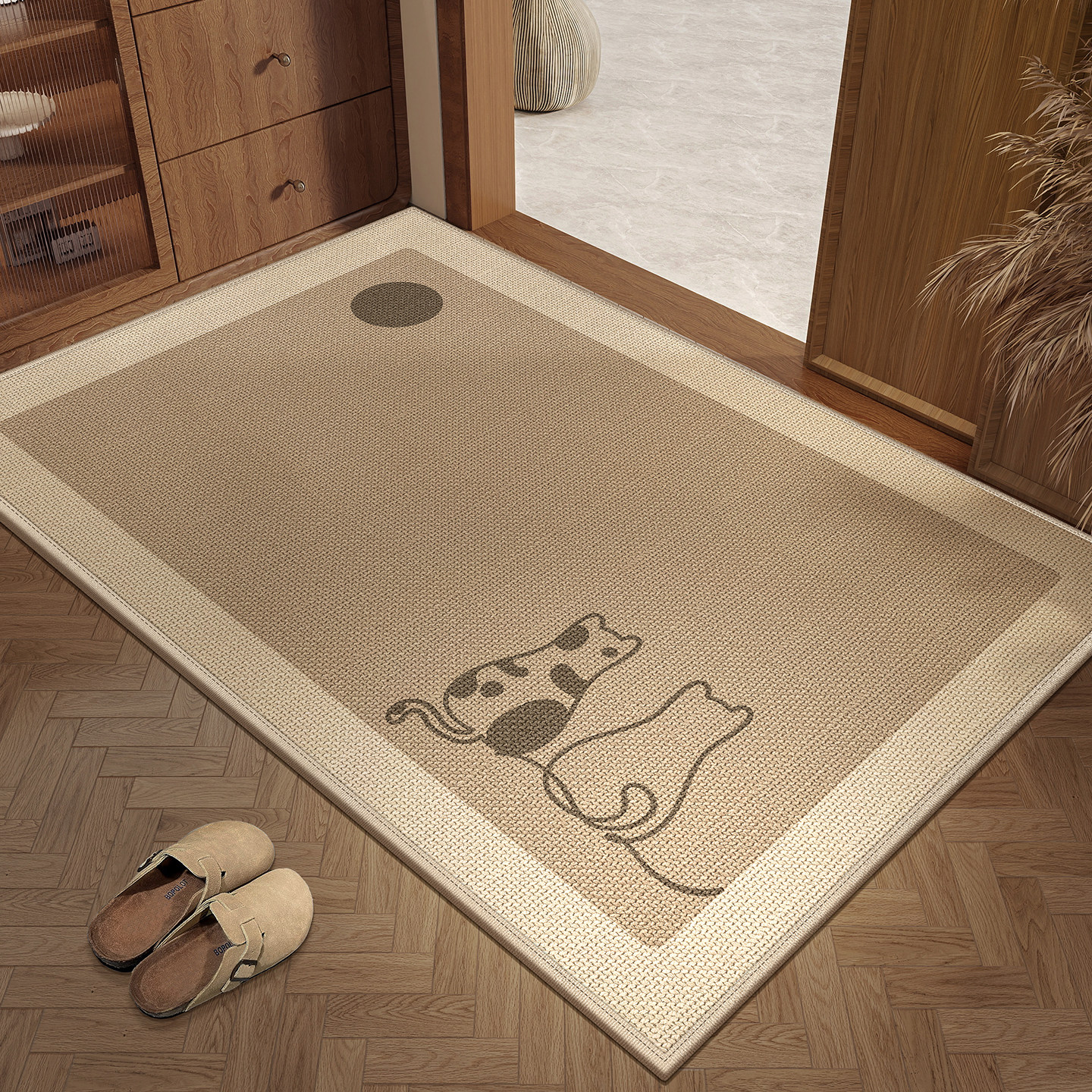 原木风入户门地垫编织宠物脚垫进门防滑地毯家用玄关脚踏垫可定制,居家布艺,入户地垫,淘宝优惠券,粉丝福利购,淘宝优惠卷