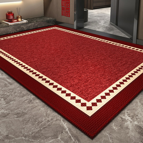 入户门地垫红色地毯家用门口进门门垫防滑高级入户喜庆可裁剪脚垫
