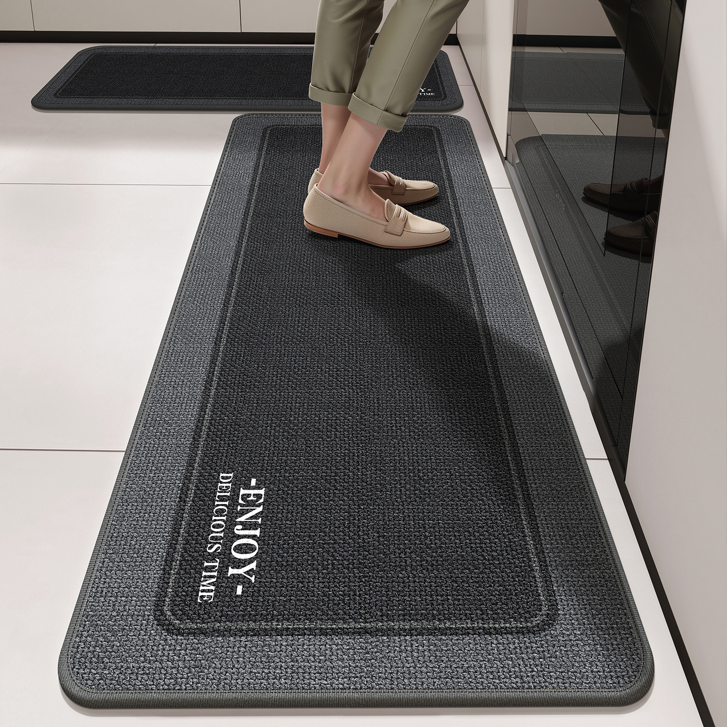 编织厨房地垫防滑防油吸水