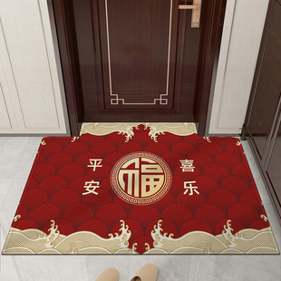红色出入平安入户门地垫门口进门地毯门垫家用踩脚垫大门厅外玄关