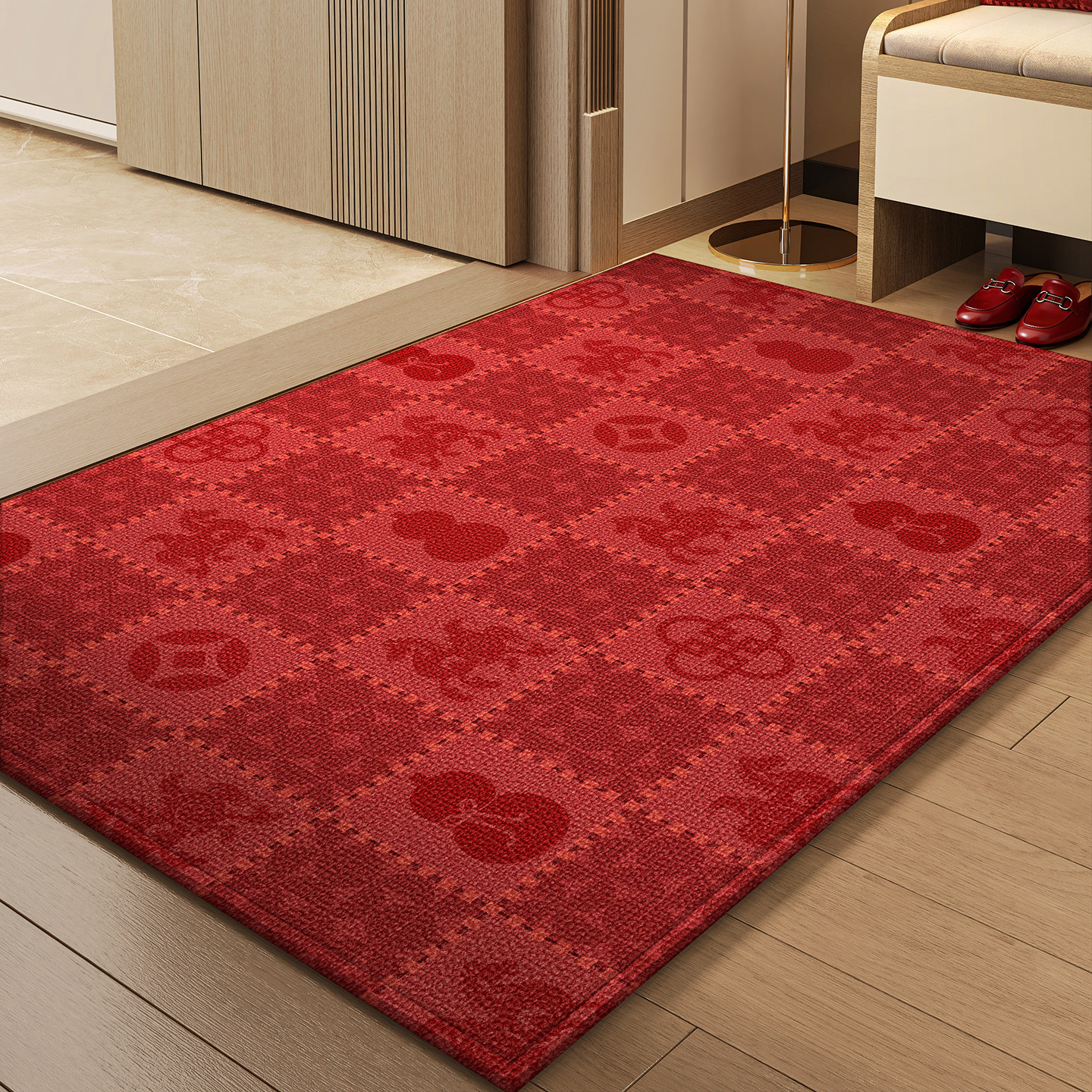 新款马年入户地垫进门脚垫门口入户门地毯乔迁新年高级红色防滑垫,居家布艺,入户地垫,淘宝优惠券,粉丝福利购,淘宝优惠卷