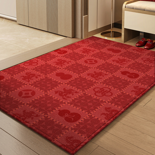新款马年入户地垫进门脚垫门口入户门地毯乔迁新年高级红色防滑垫