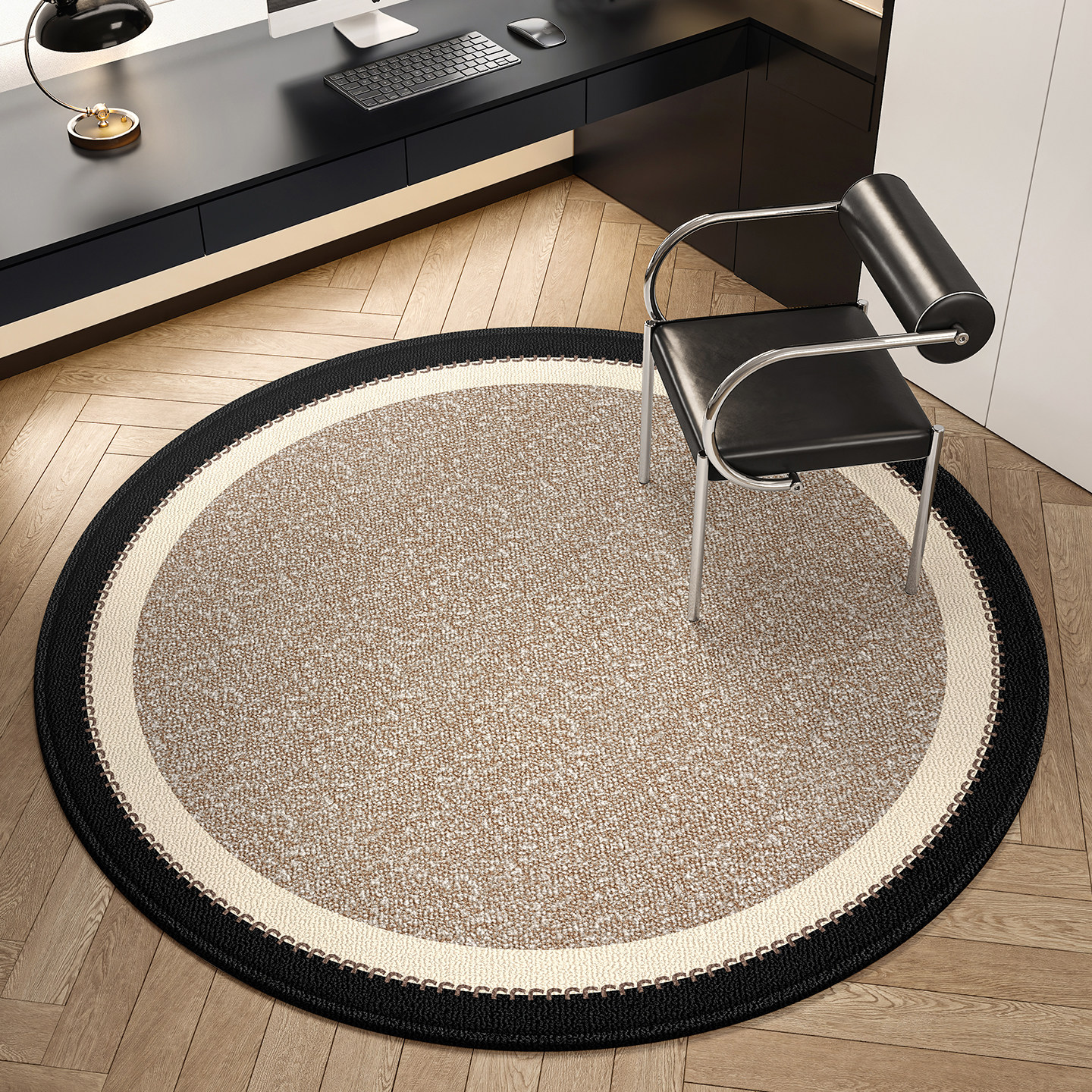 圆形地毯现代简约轻奢高级感大圆毯纯色素色卧室客厅地垫易打理,居家布艺,转椅地垫,淘宝优惠券,粉丝福利购,淘宝优惠卷