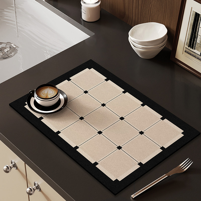 现代风厨房沥水垫轻奢咖啡机台面厨房台面免洗隔热矽藻泥吸水凉垫,居家布艺,餐垫,淘宝优惠券,粉丝福利购,淘宝优惠卷