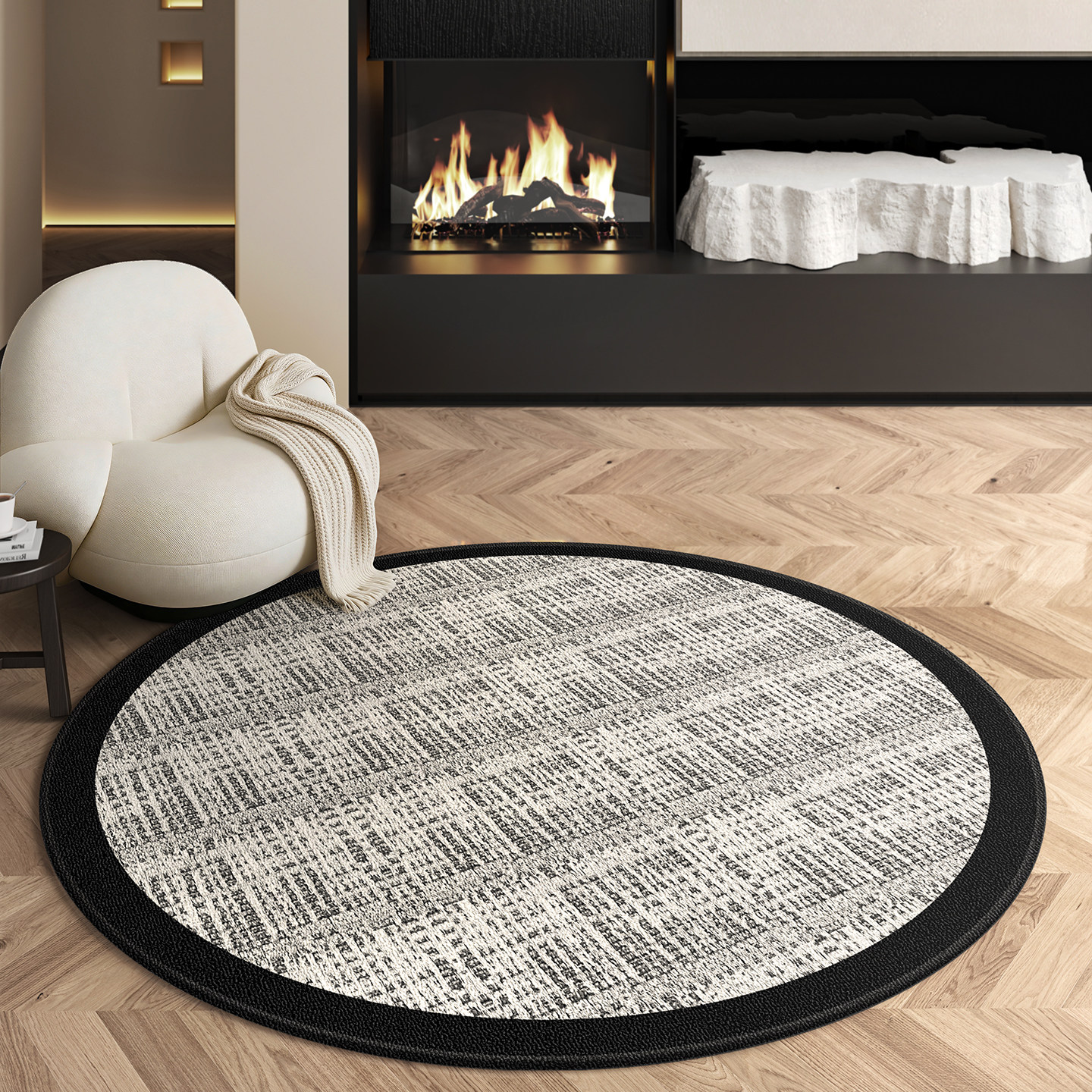 摇摇椅专用地垫圆形客厅懒人沙发躺椅地毯免洗可擦电脑椅子下脚垫