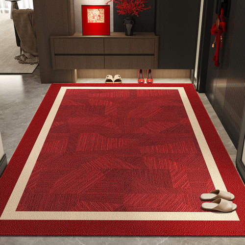 2025新款入户地垫红色进门门口脚垫家用入户门防滑垫耐脏入门地毯