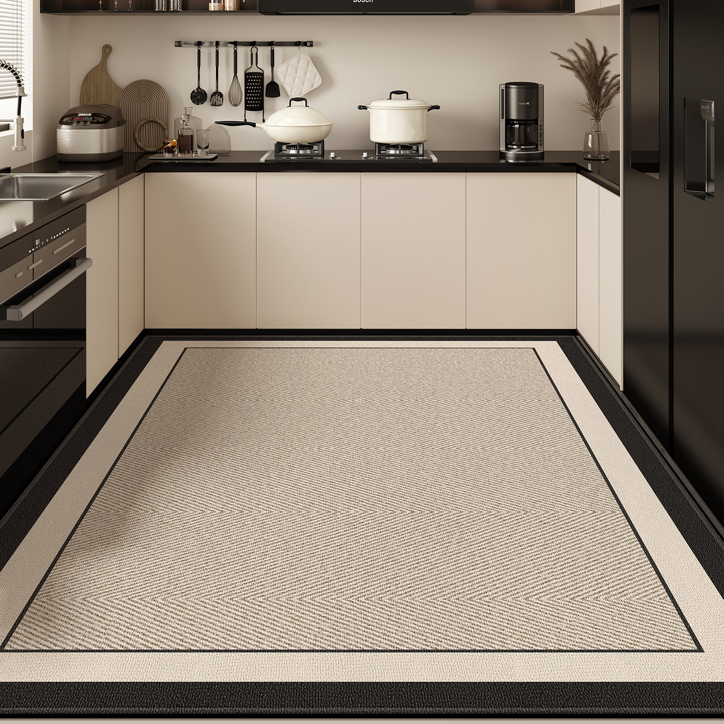 厨房地垫防滑防油可擦免洗厨房专用垫2026新款防水满铺可定制地毯,居家布艺,厨房地垫,淘宝优惠券,粉丝福利购,淘宝优惠卷