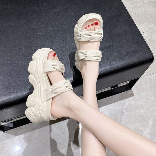厚底拖鞋女外穿增高8cm松糕凉拖