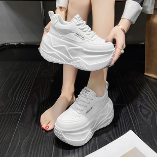 增高8cm松糕休闲运动鞋 新款 女ins潮超火2026年春季 炸街厚底老爹鞋