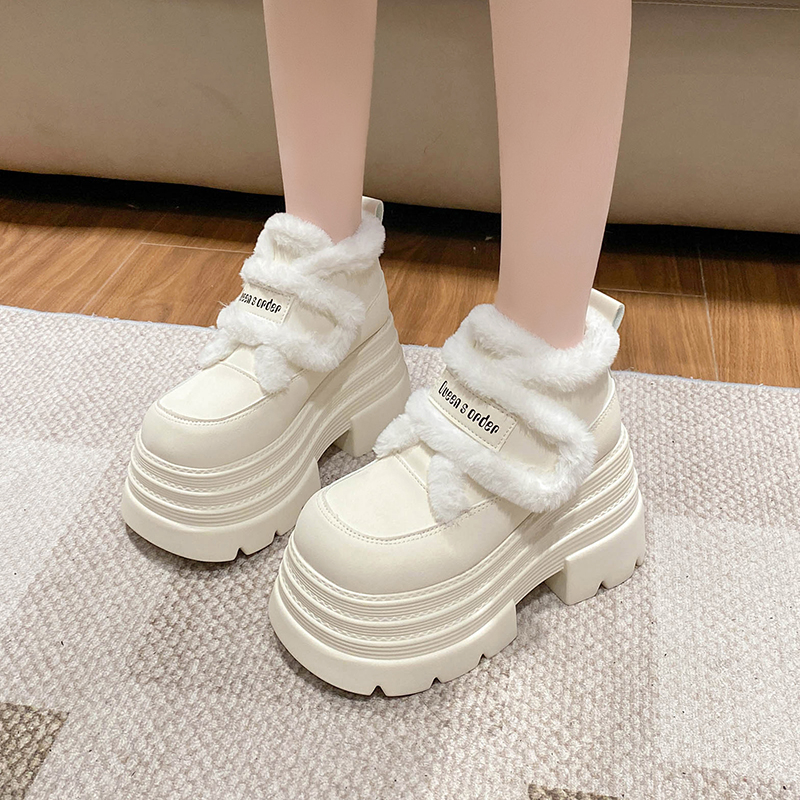 厚底毛毛雪地靴女棉鞋松糕短靴