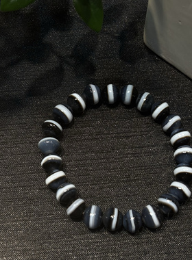 维多利亚天然蓝沁一线药师珠 手串 手链  圆珠 老形 玉髓 手串