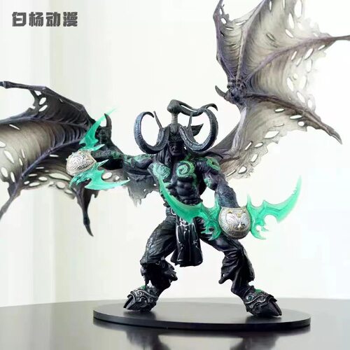 魔兽世界手办黑色恶魔猎手伊利丹怒风摆件巫妖王阿尔萨斯模型男生