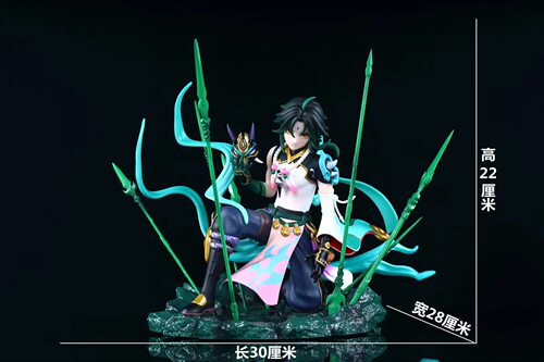 原神网红潮玩游戏周边原GK风夜叉魈护法夜叉跪姿模型摆件盒装手办