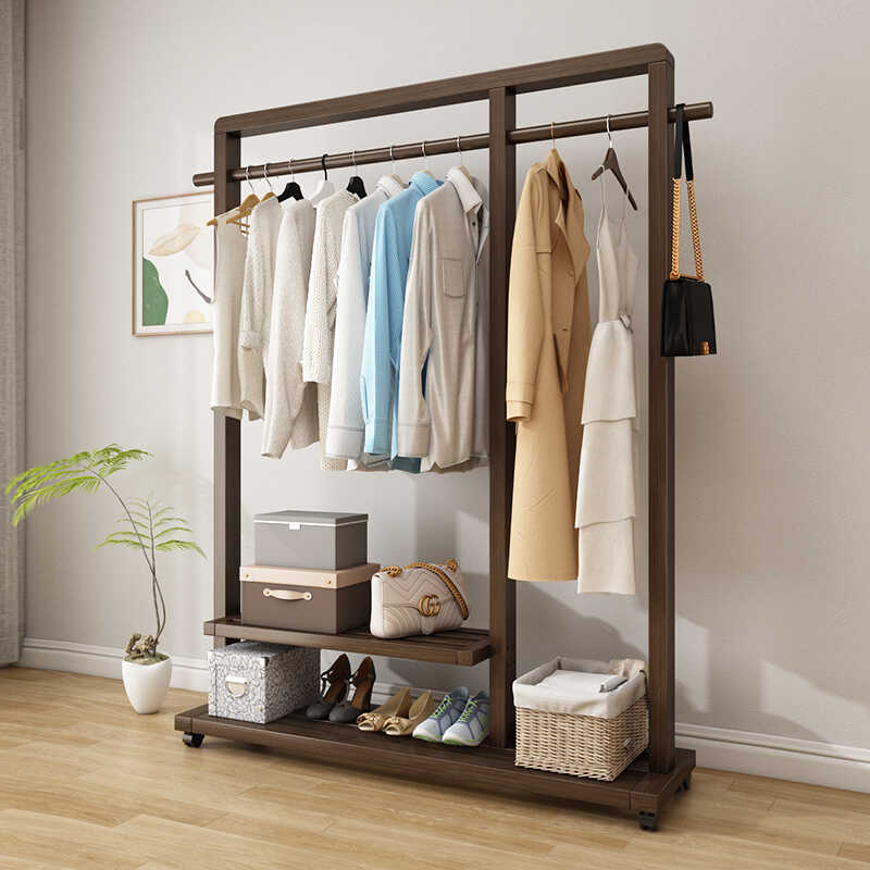 立式置物简易挂衣服架子竹我嗲