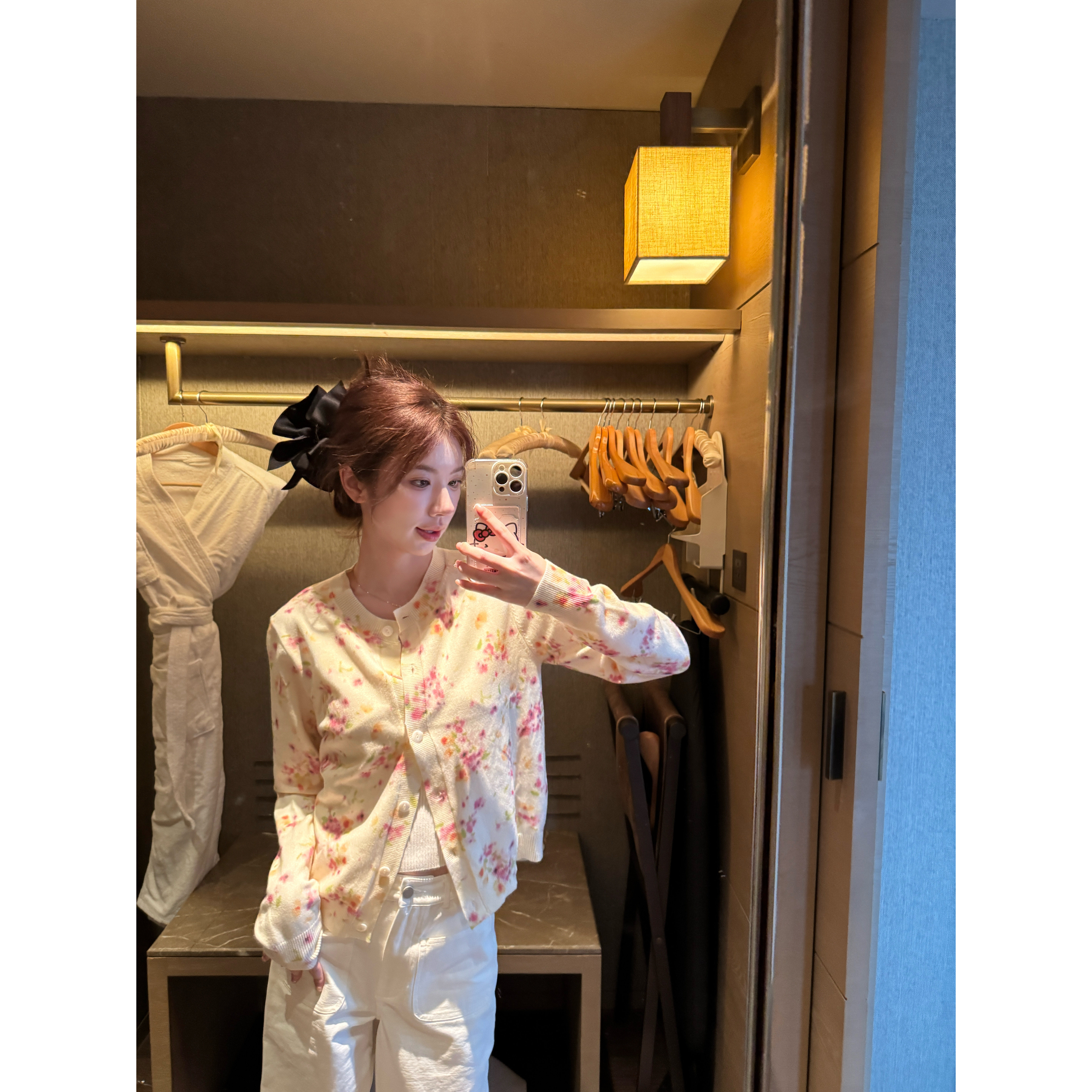【Cikky定制】毛针织衫常规款针织碎花小众秋季复古长袖厚款常规