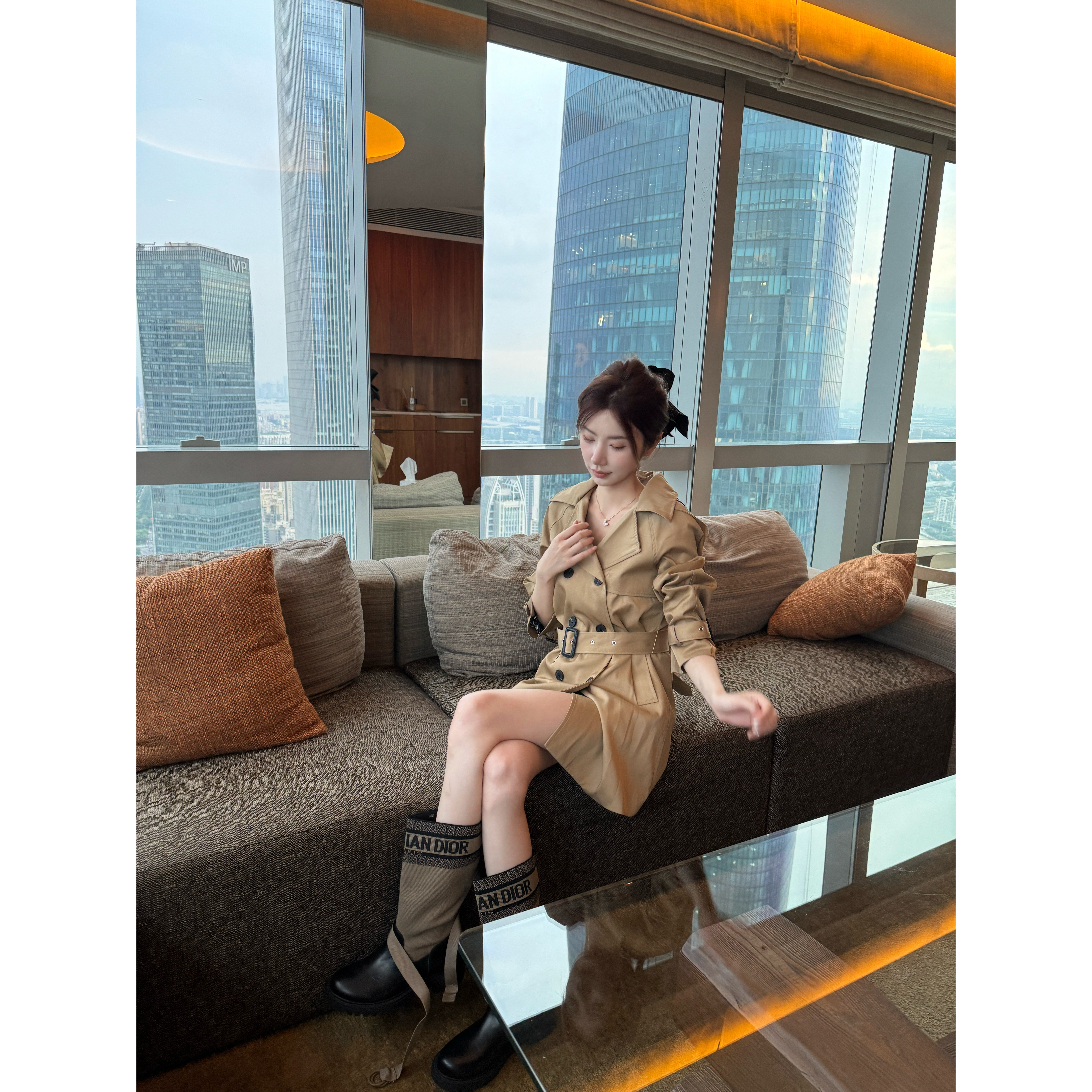【Cikky定制】短款收腰小个子气质显瘦显腿长高腰风衣外套女新款