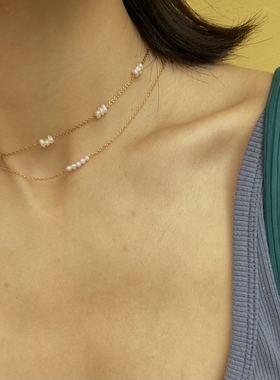 短头花同款项链天然淡水珍珠