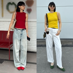 阳光明媚黄背心儿 夏日打底 显白显气色