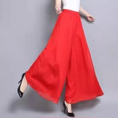 古典舞纱裤 裙中国舞阔腿女 子舞蹈飘逸裤 白色裙裤 形体练功服纱衣裤