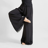 舞蹈大摆雪纺阔腿裤 舞蹈裤 女宽松茶艺汉服内搭裤 高腰现代舞瑜伽裤