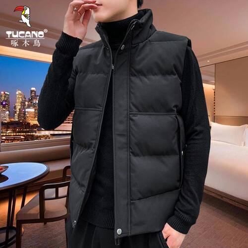 [啄木鸟]羽绒棉服马甲男