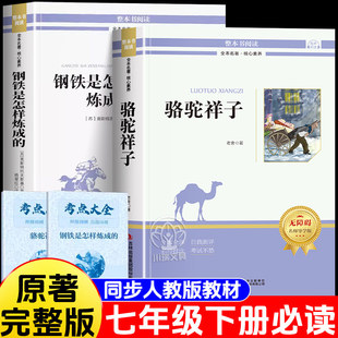 骆驼祥子钢铁是怎样炼成的正版原著七八年级下册语文人教版配套必读初中名著导读考点精炼朝花夕拾西游记世界文学名著阅读课外书籍