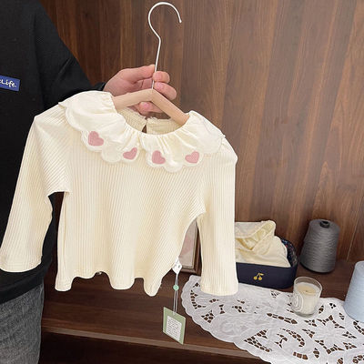 女宝宝质感细坑条长袖T恤童装