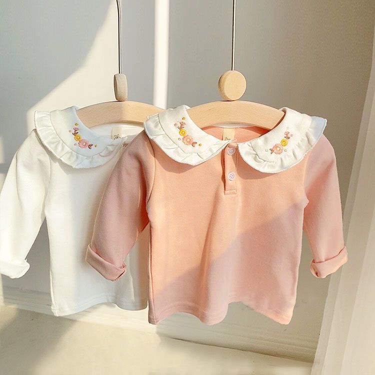 春款女宝宝纯棉刺绣T恤