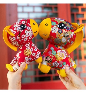 新年马年吉祥物国风花布马家居摆件生肖玩偶2026年新款布老虎马仔