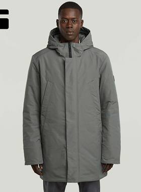 G-STAR RAW男Clean Vodan连帽帅气时尚派克风衣棉外套冬季D27786