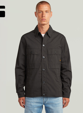 G-STAR RAW男士冬季新品Mosa长袖衬衫2025休闲黑色耐穿外套D26462