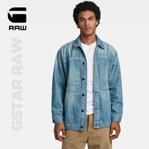 G-STAR RAW2023年秋季美式海军风男女同款丹宁牛仔夹克外套D23016
