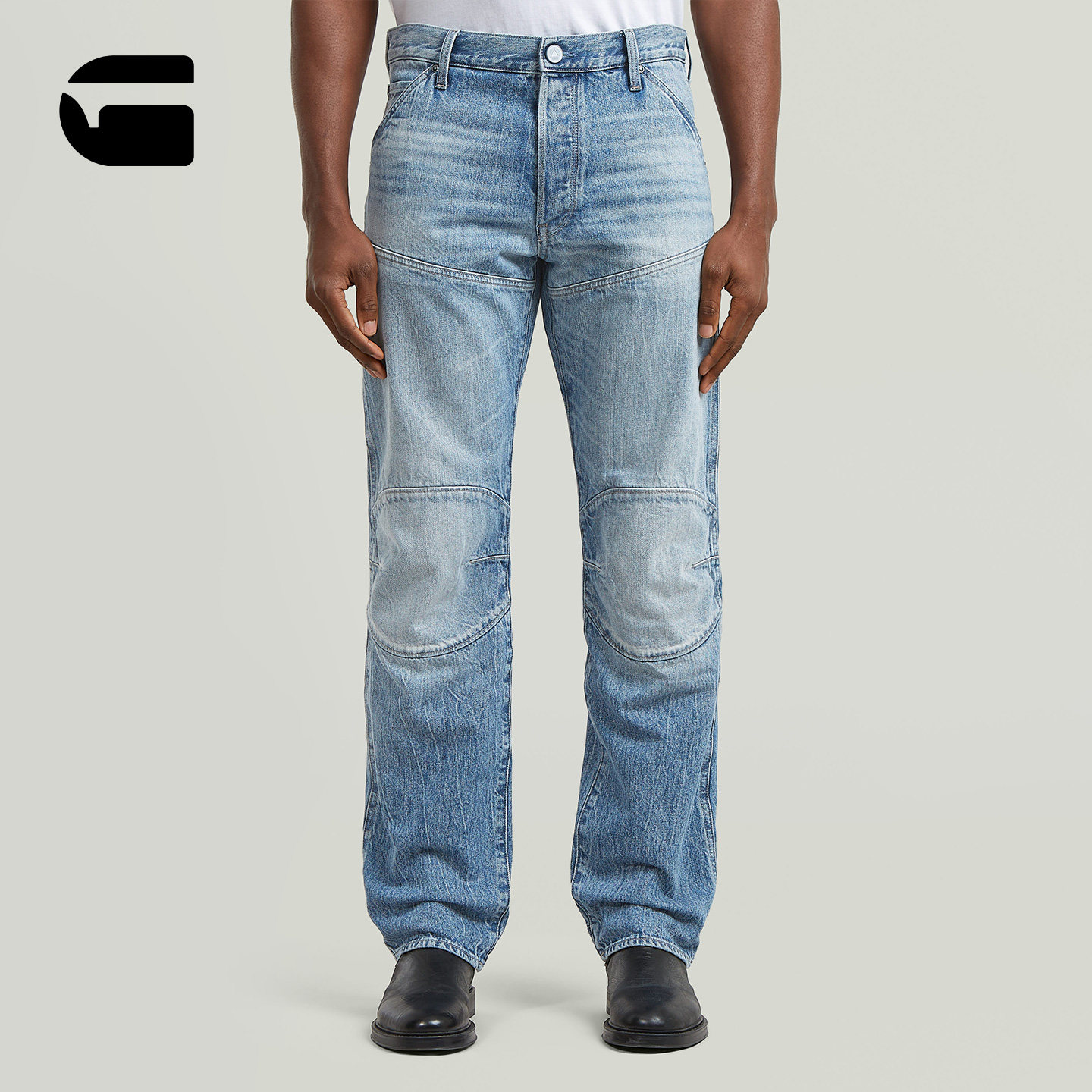 G-STAR男款Elwood 5620直筒3D帅气26春季新经典纽扣牛仔裤D23699